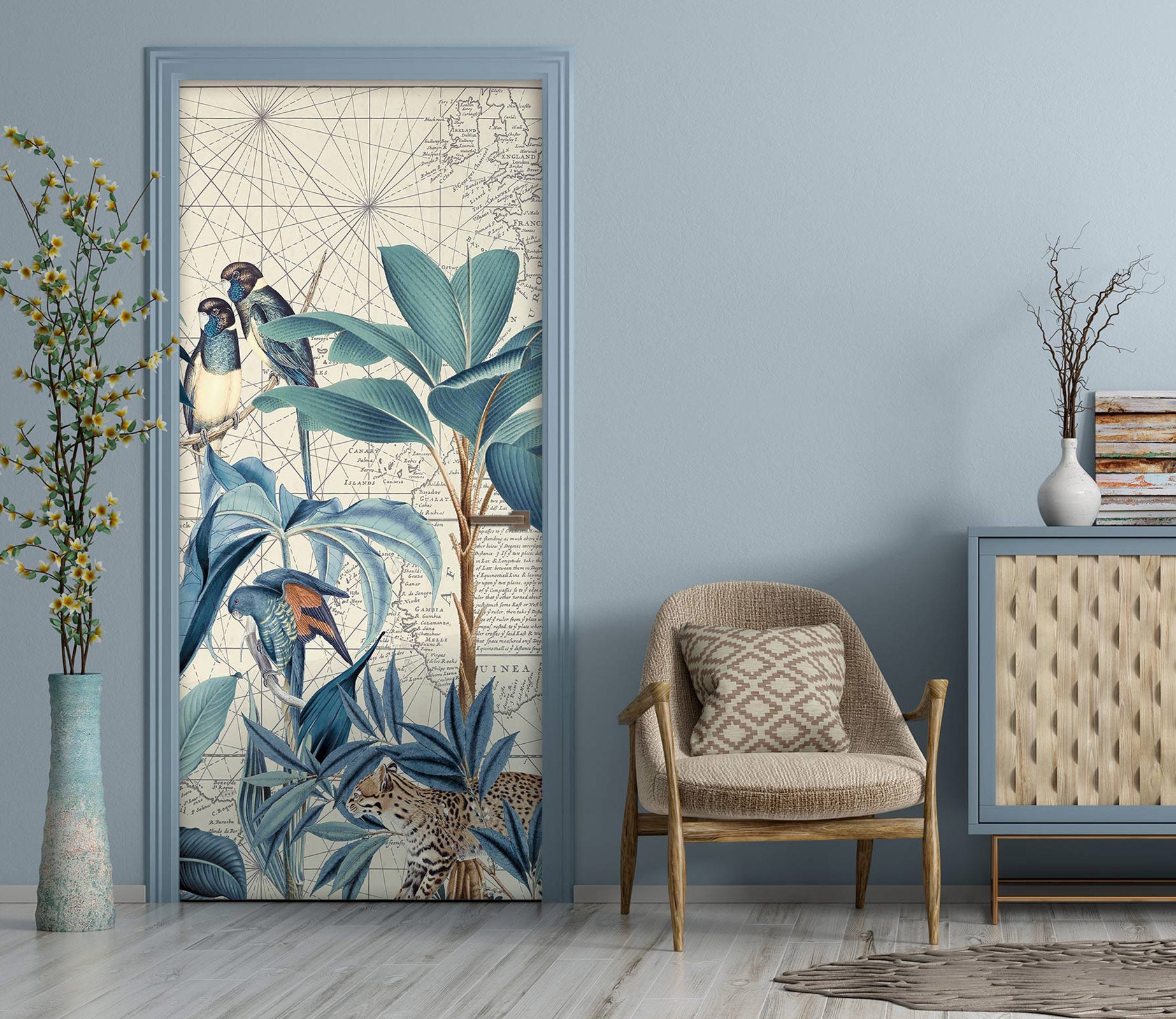 3D Bird Leaves 11961 Andrea Haase Door Mural