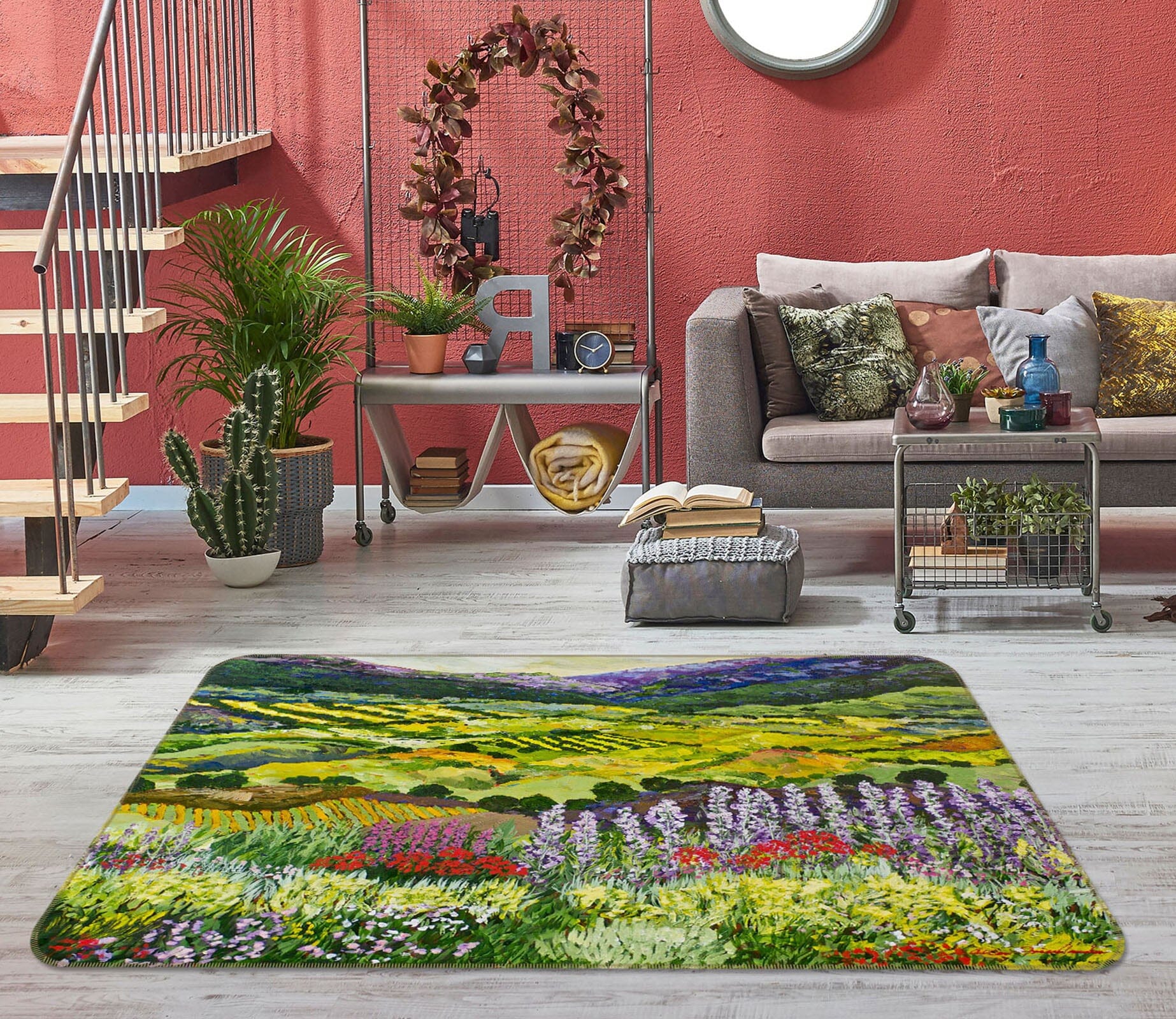 3D Flower Field 1040 Allan P. Friedlander Rug Non Slip Rug Mat Mat AJ Creativity Home 