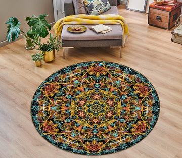 3D Pattern Totem 74275 Round Non Slip Rug Mat