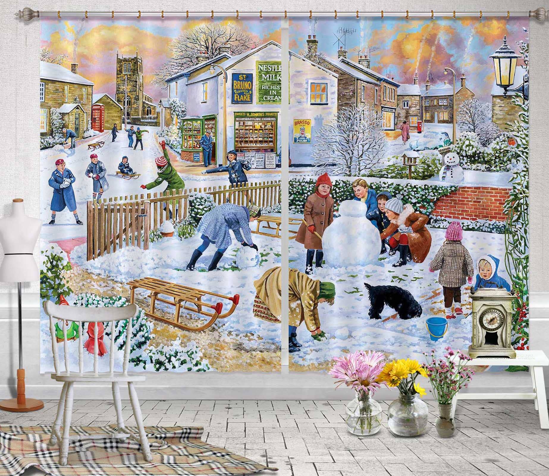 3D Winter Games 117 Trevor Mitchell Curtain Curtains Drapes Curtains AJ Creativity Home 