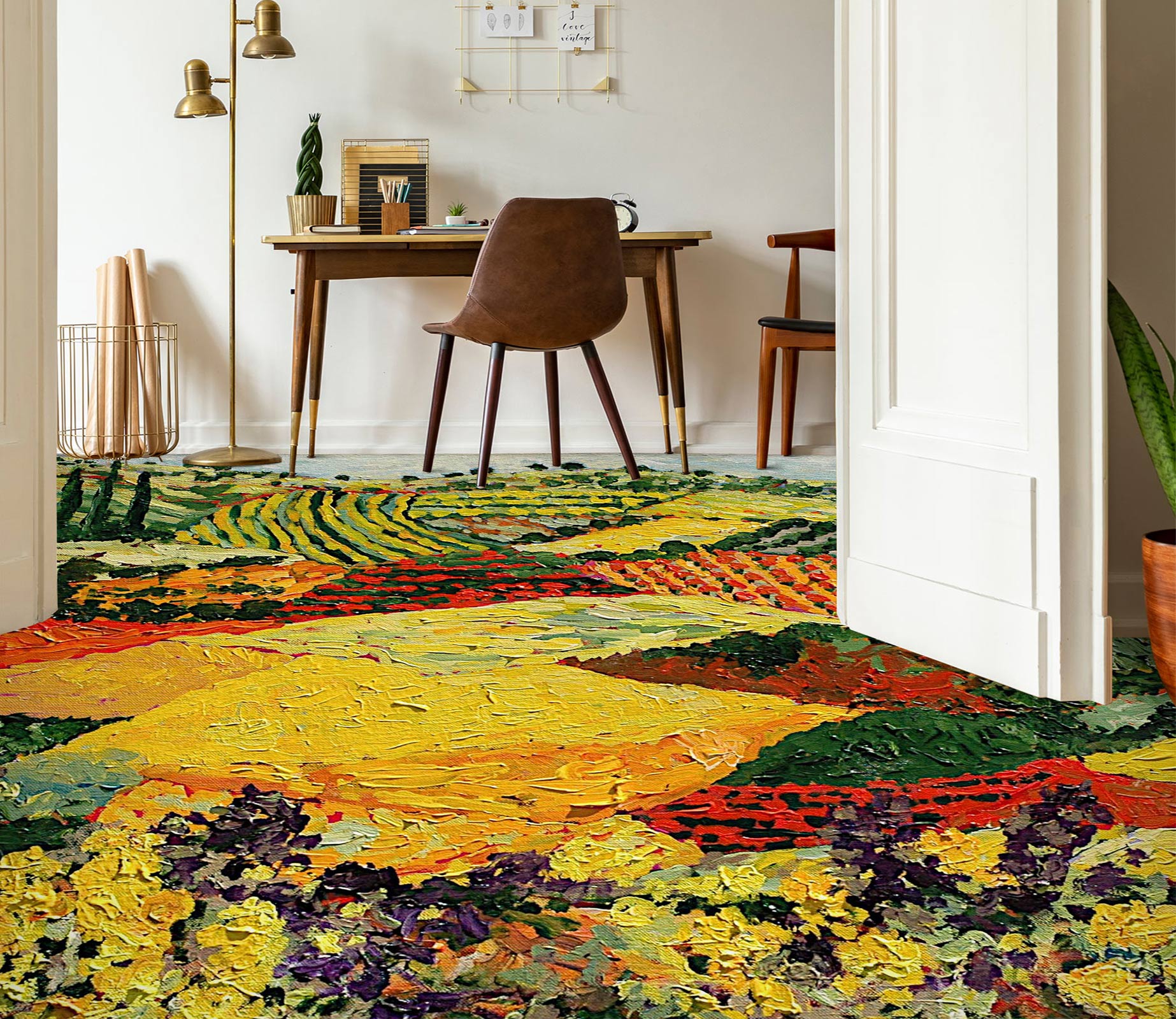 3D Color Field Painting 9529 Allan P. Friedlander Floor Mural