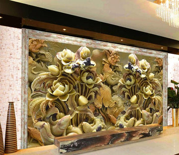 3D Carving Flowers 610 Wall Murals Wallpaper AJ Wallpaper 2 