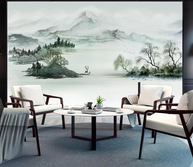 3D Misty Valley 458 Wall Murals Wallpaper AJ Wallpaper 2 