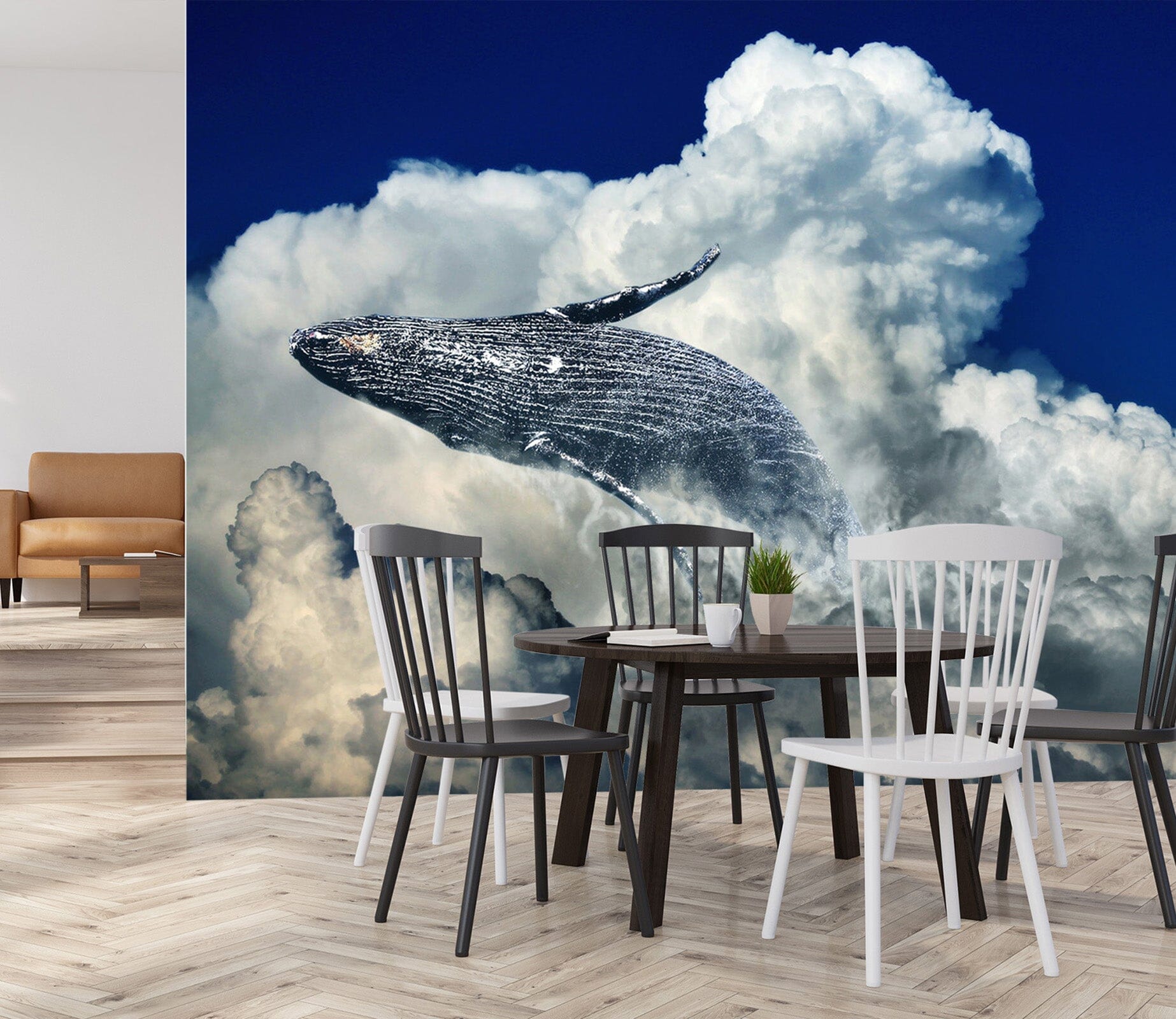 3D Whale Cloud 272 Wall Murals Wallpaper AJ Wallpaper 2 