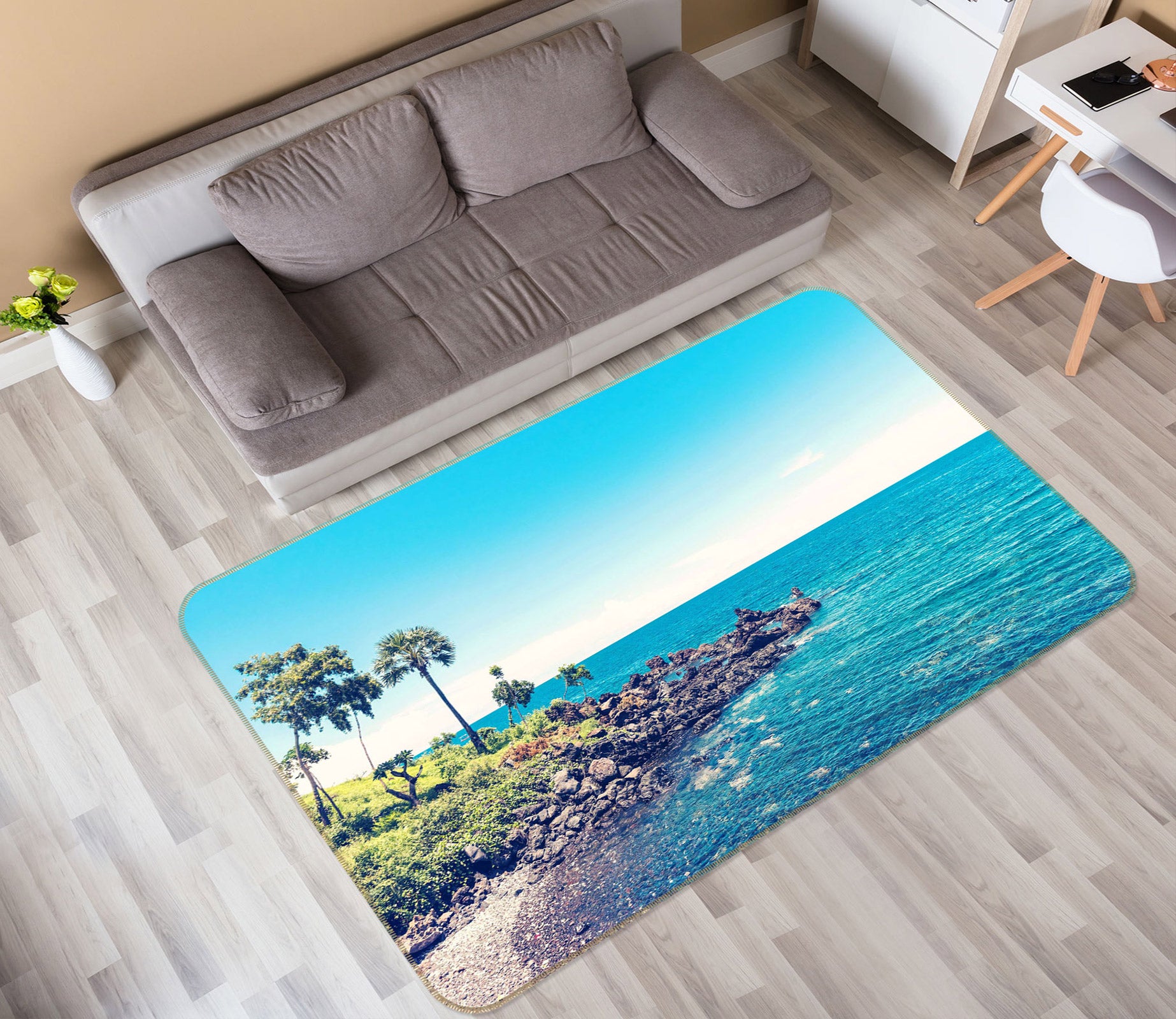 3D Ocean Tree 76262 Non Slip Rug Mat