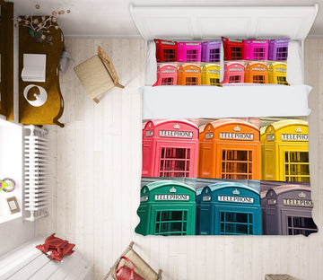 3D Color Phone Booth 1003 Assaf Frank Bedding Bed Pillowcases Quilt Quiet Covers AJ Creativity Home 