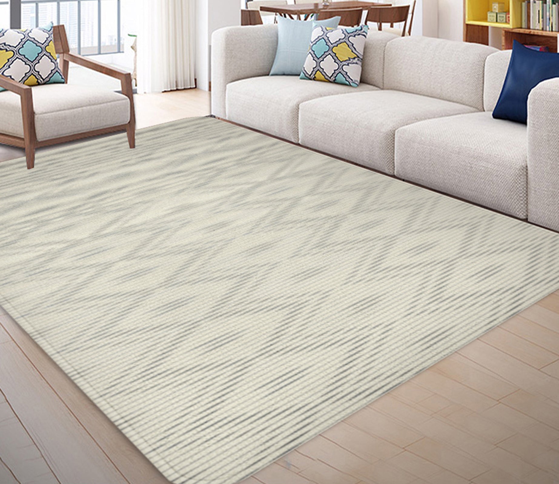 3D Gray Stripe WG145 Non Slip Rug Mat Mat AJ Creativity Home 