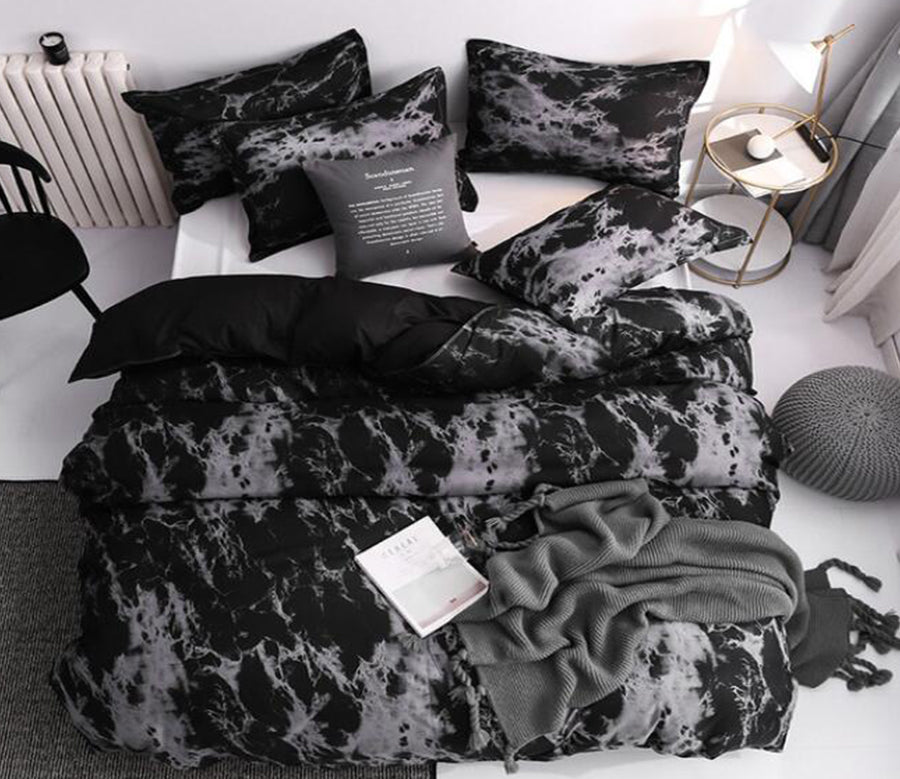 3D Black Gray Marble Pattern 5172 Bed Pillowcases Quilt