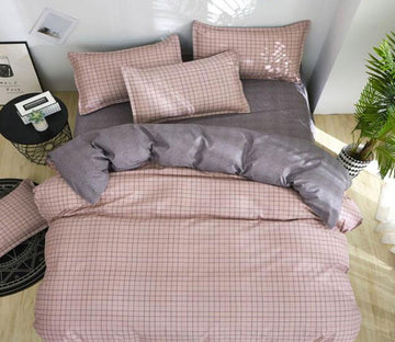 3D Pink Small Lattice 5085 Bed Pillowcases Quilt