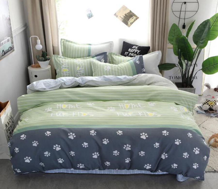 3D Dog Footprints 13083 Bed Pillowcases Quilt