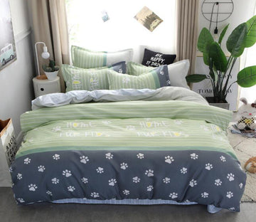 3D Dog Footprints 13083 Bed Pillowcases Quilt