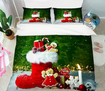 3D Socks Gift 51143 Christmas Quilt Duvet Cover Xmas Bed Pillowcases