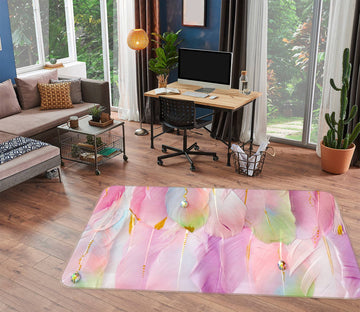 3D Colored Feathers 77173 Non Slip Rug Mat