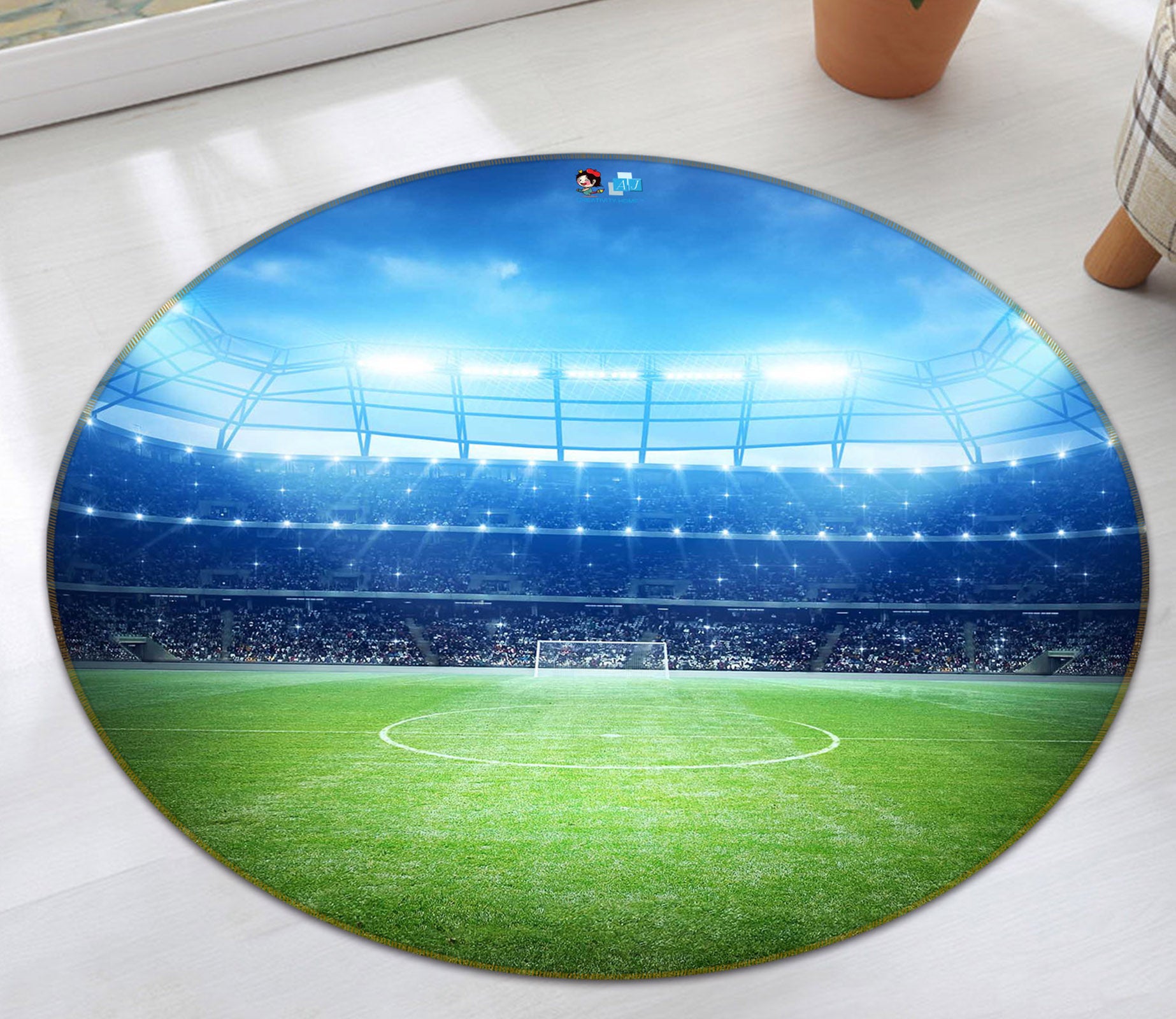 3D Court 72119 Round Non Slip Rug Mat