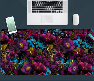 3D Purple Blue Flowers 120141 Uta Naumann Desk Mat