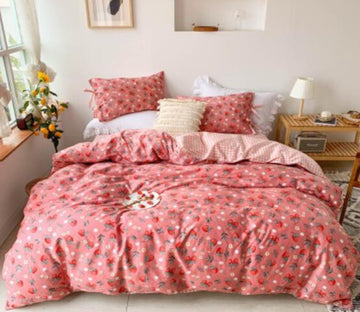 3D Red Strawberry 50054 Bed Pillowcases Quilt