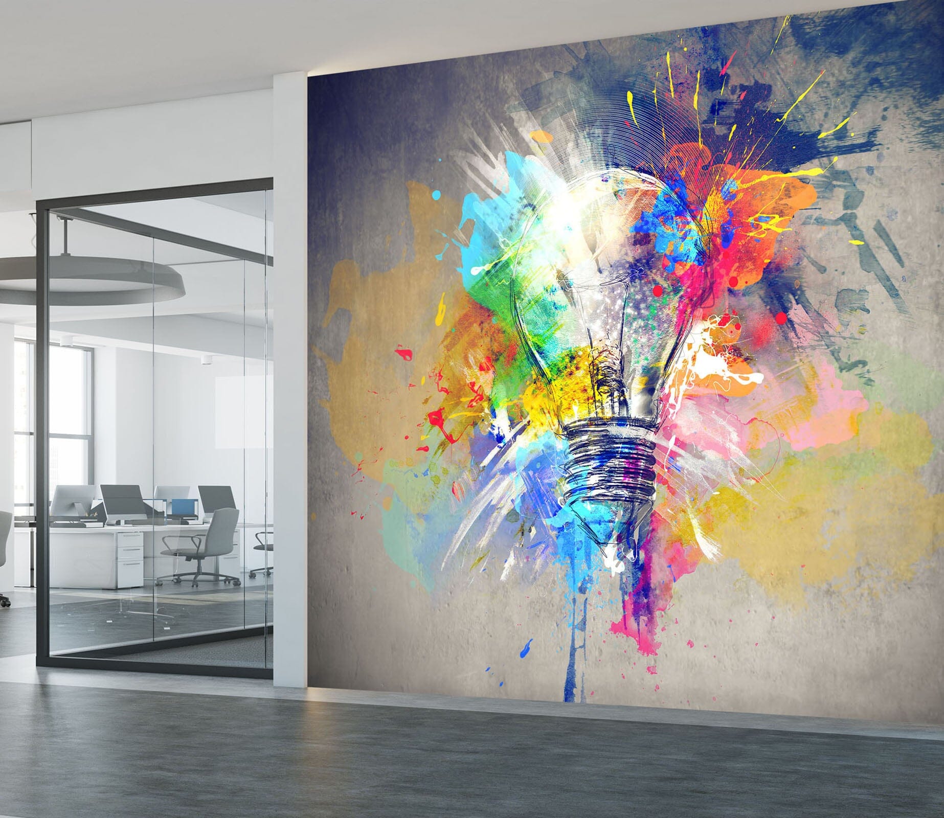 3D Colored Light Bulb 068 Wall Murals Wallpaper AJ Wallpaper 2 