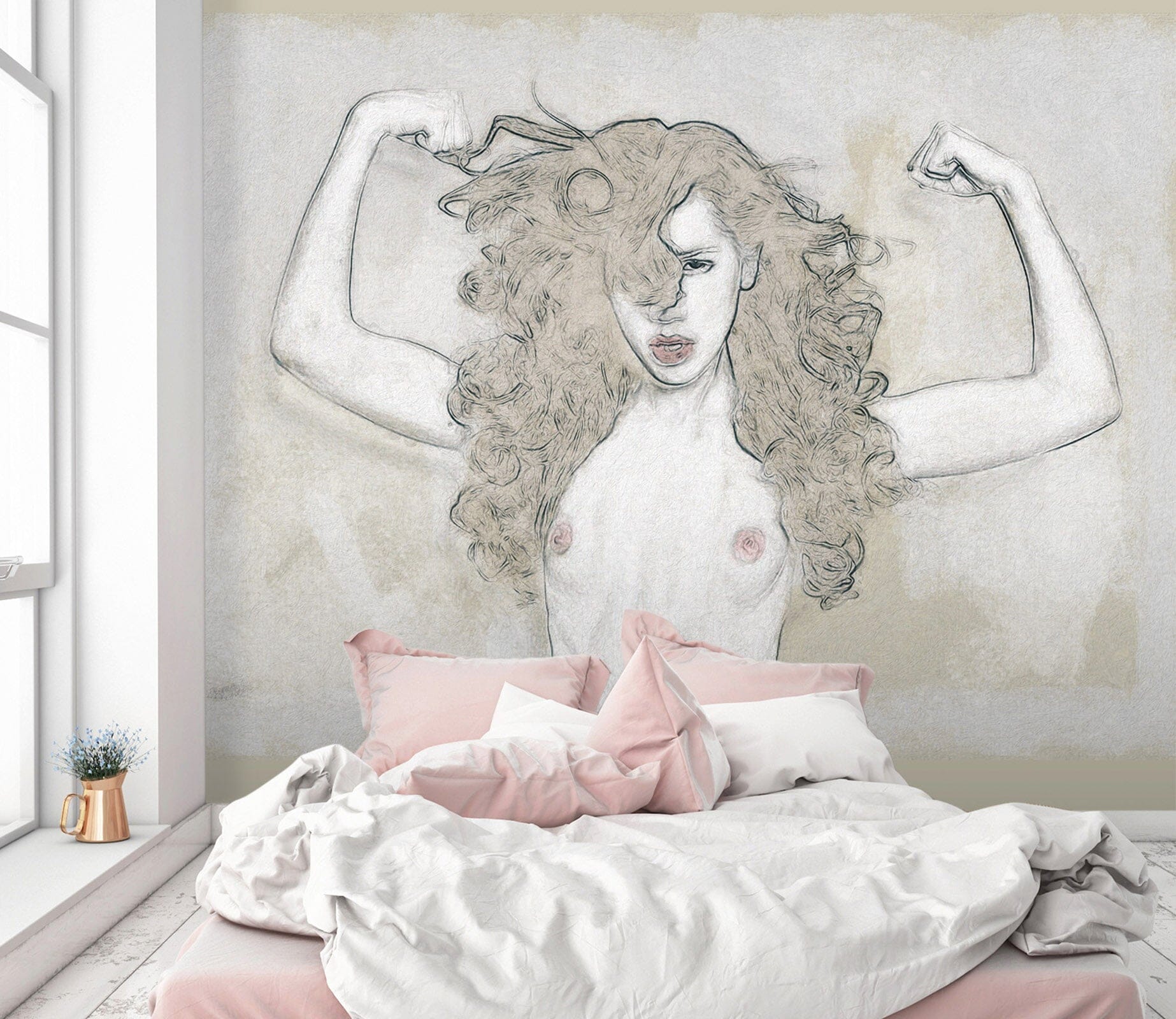 3D Long Haired Girl 1415 Marco Cavazzana Wall Mural Wall Murals Wallpaper AJ Wallpaper 2 