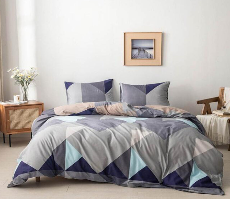 3D Triangle Block 7065 Bed Pillowcases Quilt