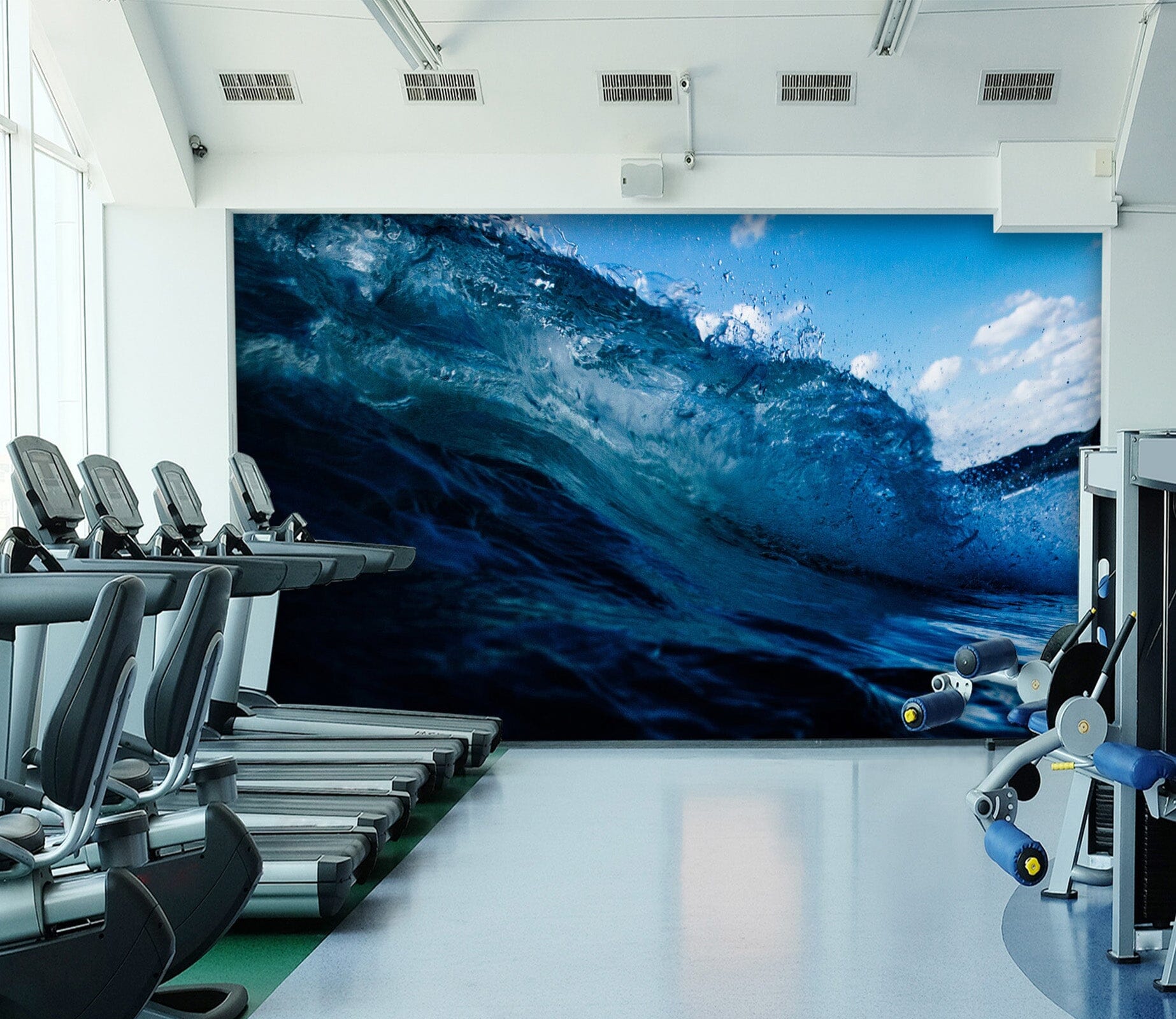 3D Blue Ocean Waves 203 Wall Murals Wallpaper AJ Wallpaper 2 
