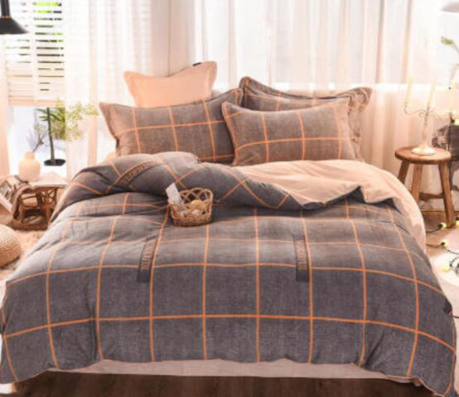 3D Grey Grid 20063 Bed Pillowcases Quilt
