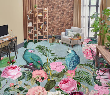 3D Flower Bush Parrot 104157 Andrea Haase Floor Mural
