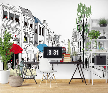 3D Coffee Shop 1020 Wall Murals