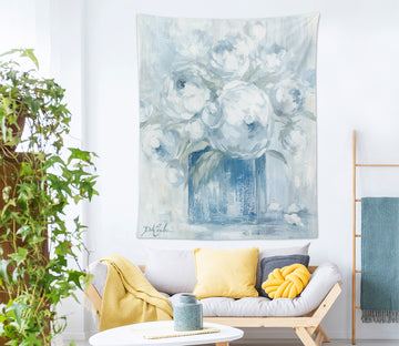 3D Flower Vase White 11228 Debi Coules Tapestry Hanging Cloth Hang
