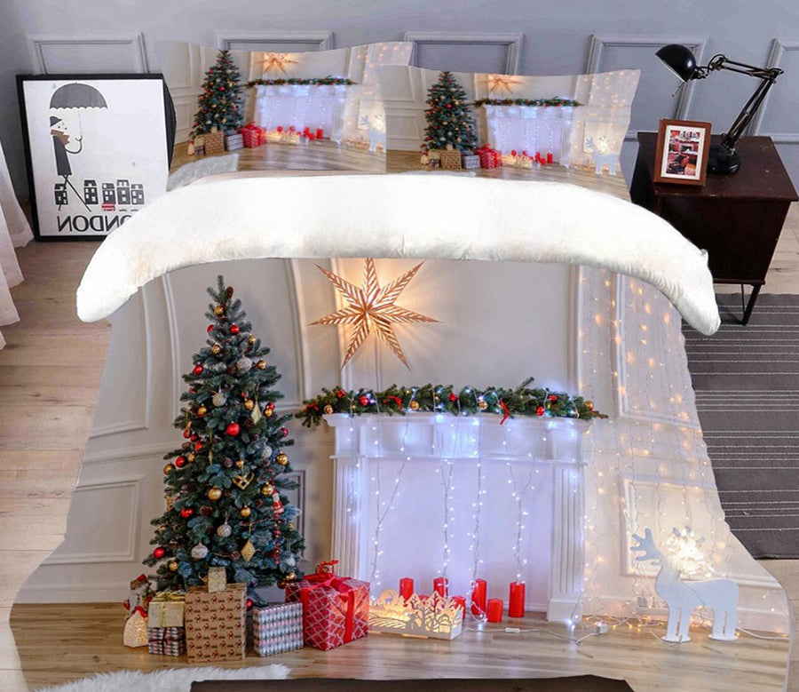 3D Christmas Tree Gift 45163 Christmas Quilt Duvet Cover Xmas Bed Pillowcases