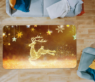 3D Golden Deer 34026 Non Slip Rug Mat