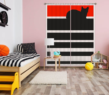 3D Kitten Sunset 1038 Boris Draschoff Curtain Curtains Drapes Curtains AJ Creativity Home 