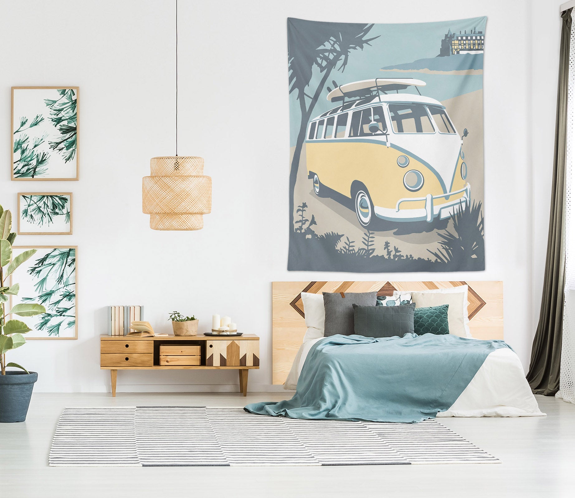 3D Beach Bus 5352 Steve Read Tapestry Hanging Cloth Hang