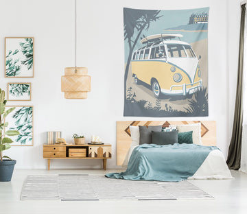 3D Beach Bus 5352 Steve Read Tapestry Hanging Cloth Hang