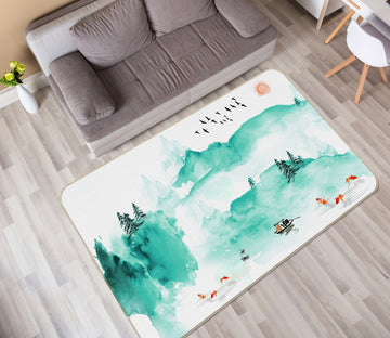 3D Ink Mountains 34029 Non Slip Rug Mat