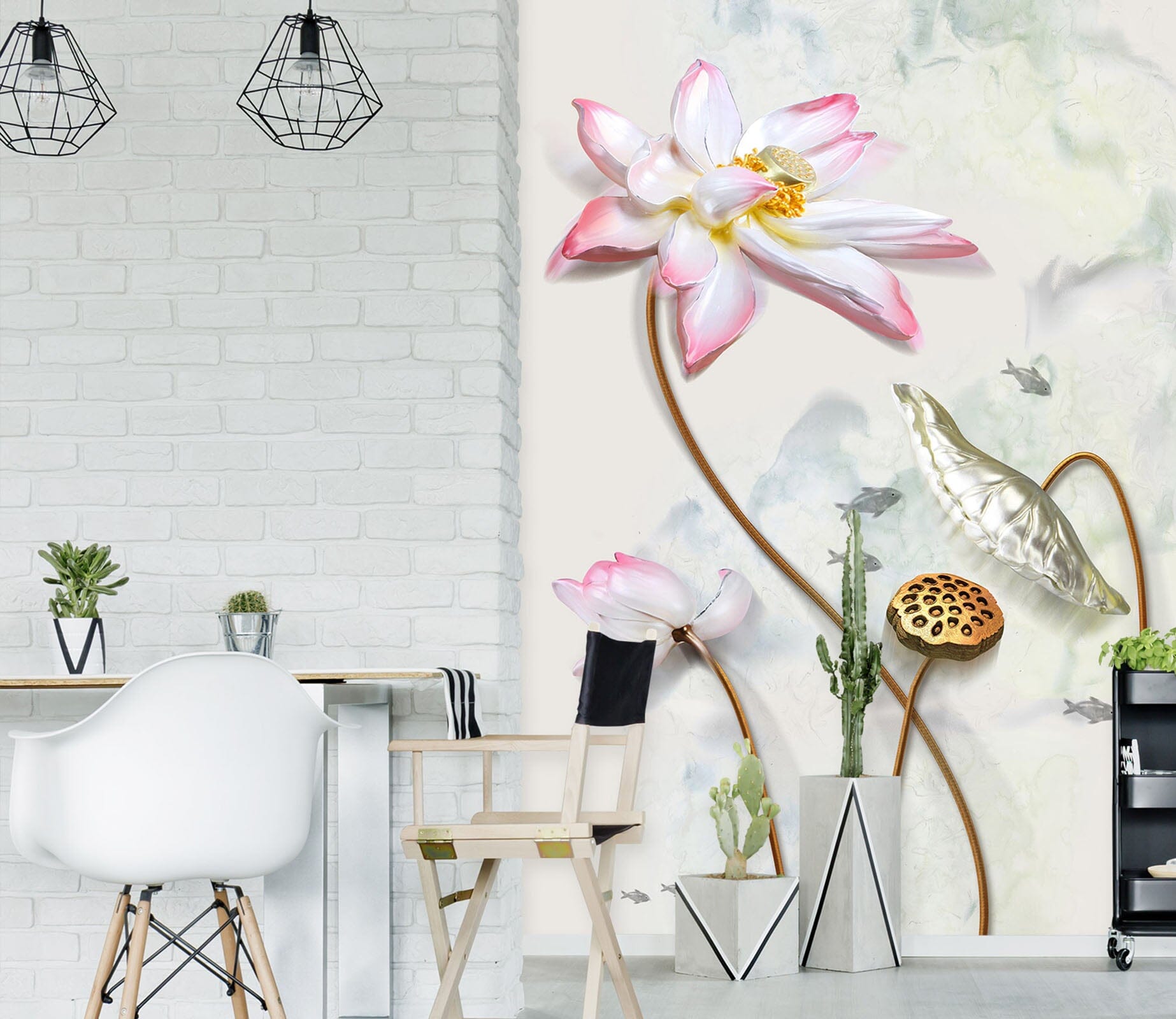 3D Pink Lotus 1866 Wall Murals Wallpaper AJ Wallpaper 2 