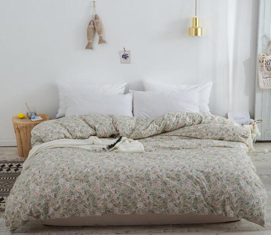 3D Green Floral 4057 Bed Pillowcases Quilt