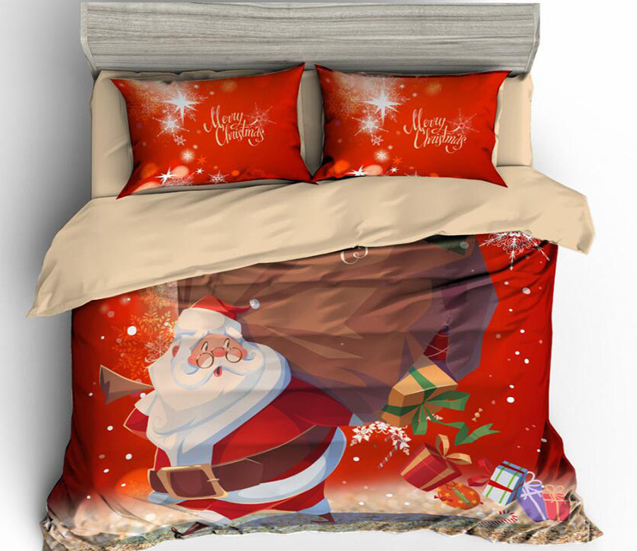 3D Santa Claus 6013 Bed Pillowcases Quilt