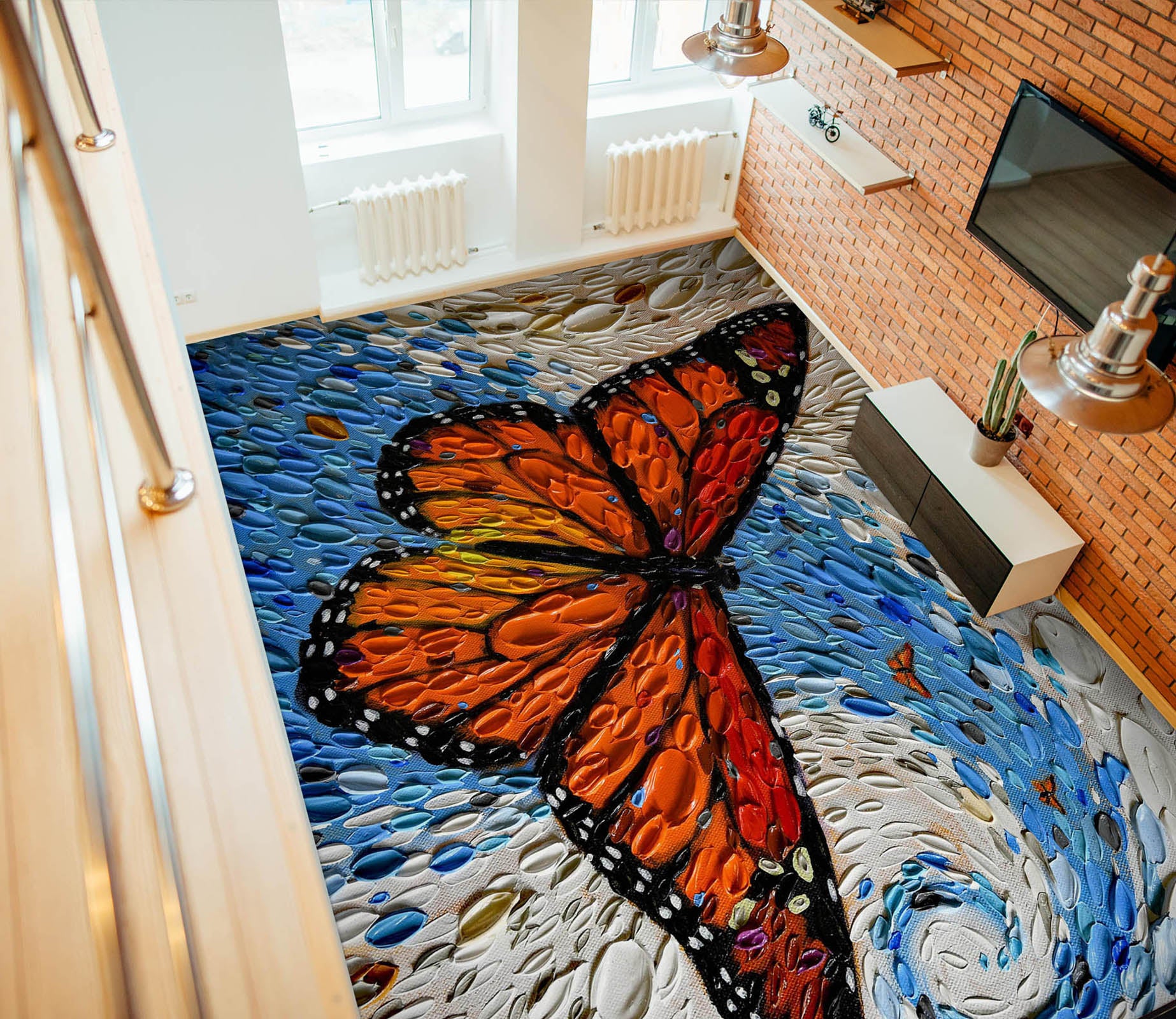 3D Butterfly 102172 Dena Tollefson Floor Mural