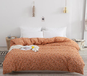 3D Orange Floral 4060 Bed Pillowcases Quilt