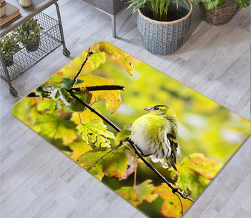 3D Yellow Bird 019 Animal Non Slip Rug Mat