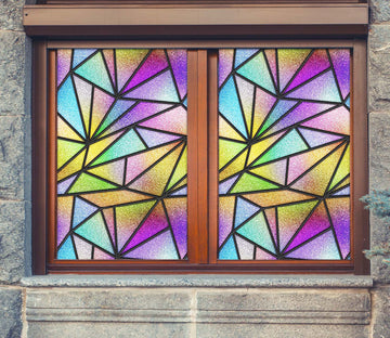 3D Triangle Square 104 Window Film Print Sticker Cling Stained Glass UV Block