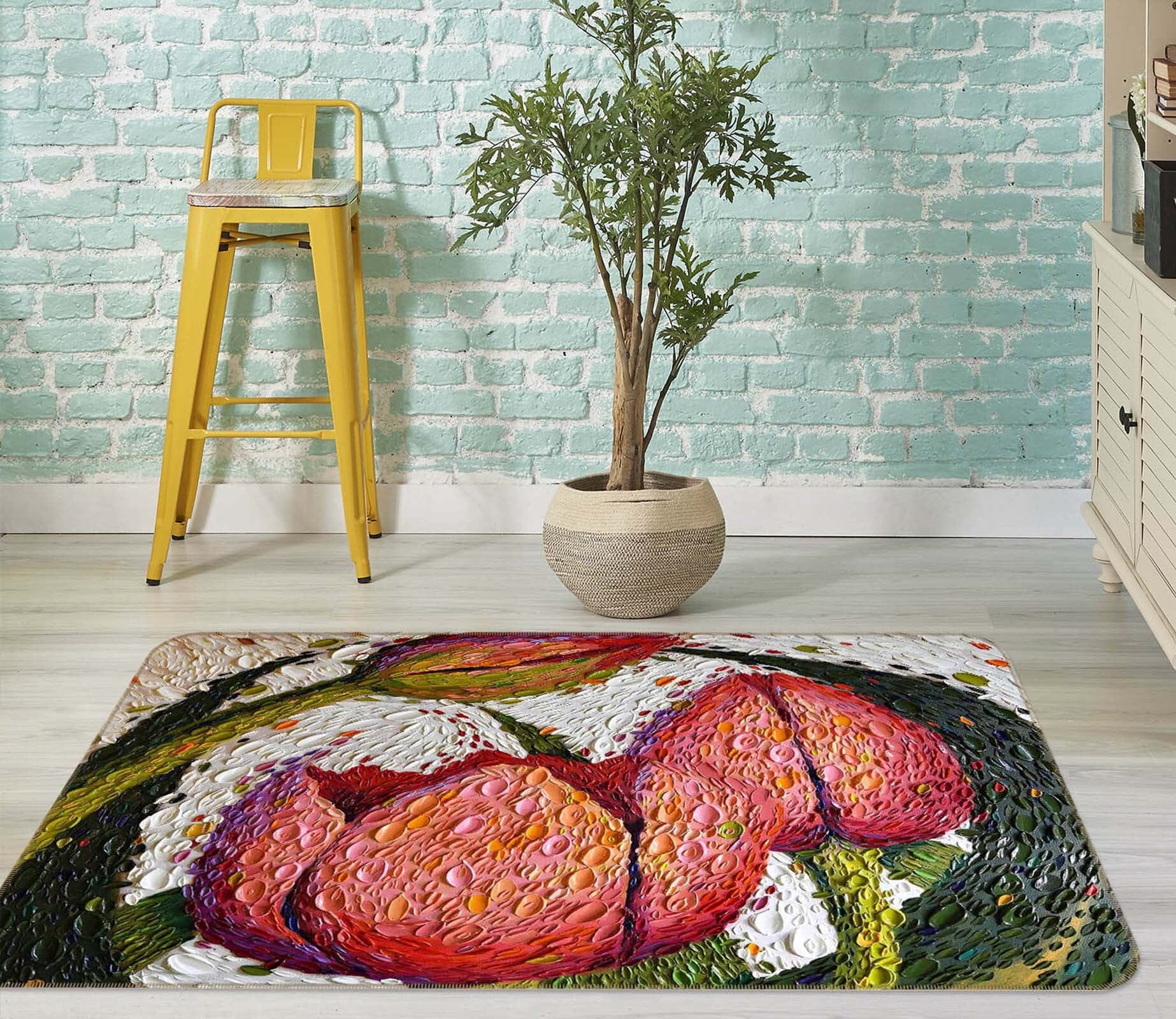 3D Red Rose 1010 Dena Tollefson Rug Non Slip Rug Mat Mat AJ Creativity Home 