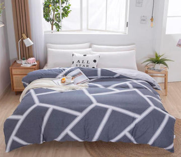 3D Gray Irregular Block 2064 Bed Pillowcases Quilt