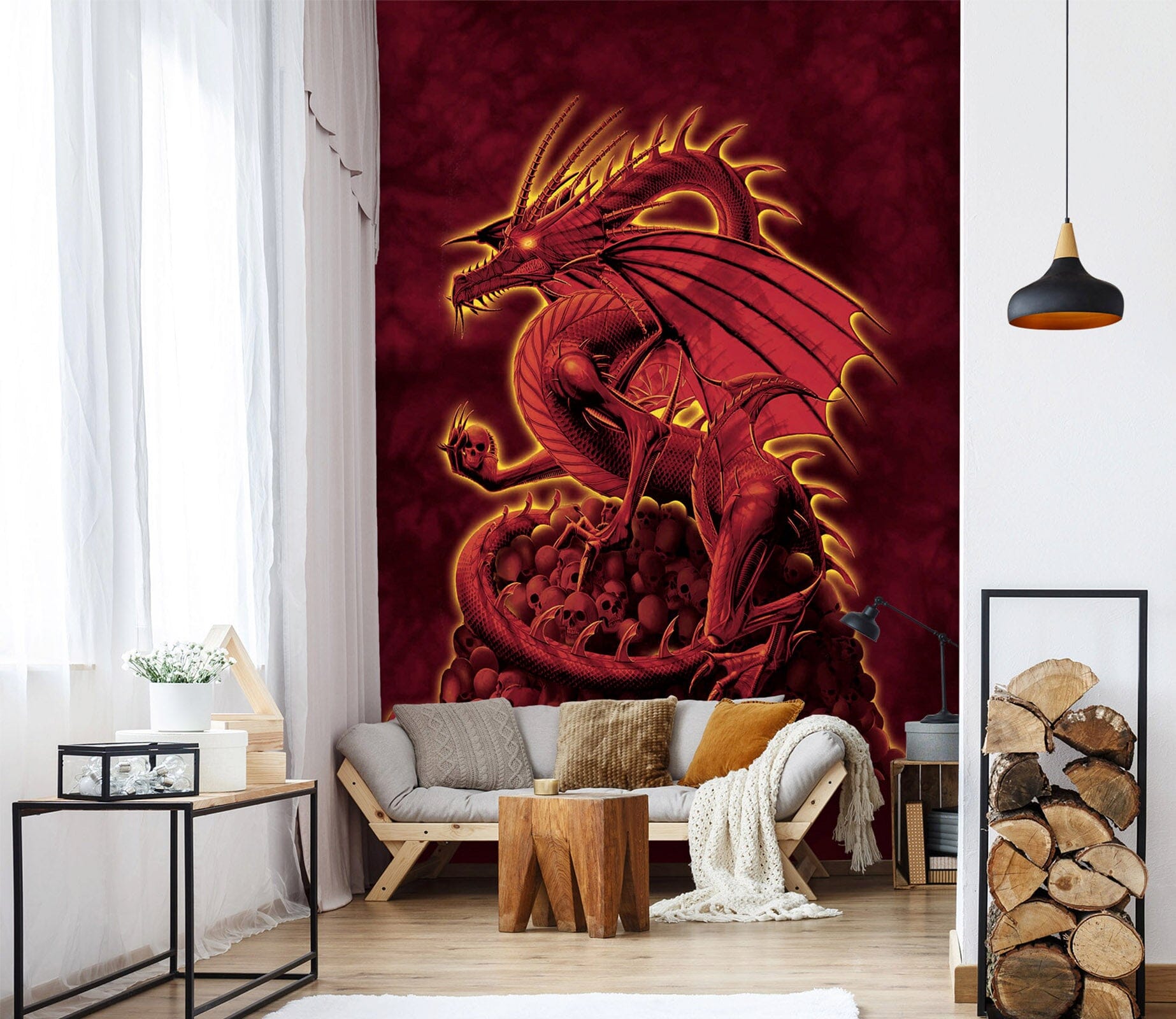 3D Red Dragon 1405 Wall Murals Exclusive Designer Vincent Wallpaper AJ Wallpaper 2 