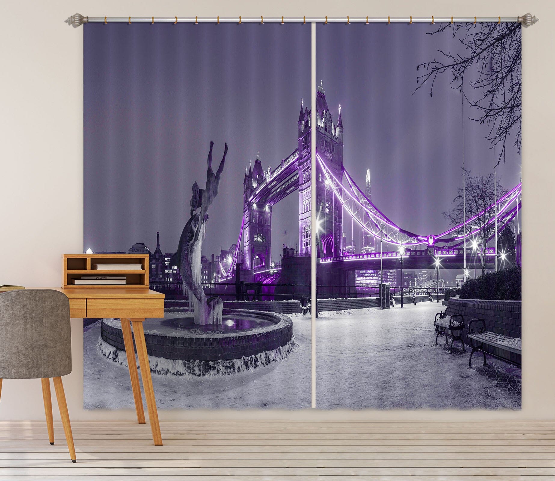 3D Purple Lights 238 Assaf Frank Curtain Curtains Drapes Curtains AJ Creativity Home 