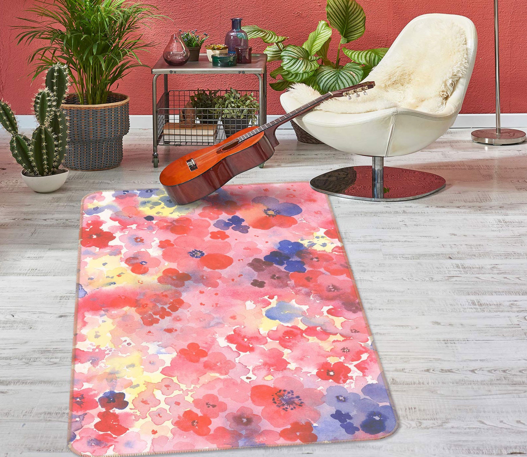 3D Pink Pattern 27024 Non Slip Rug Mat