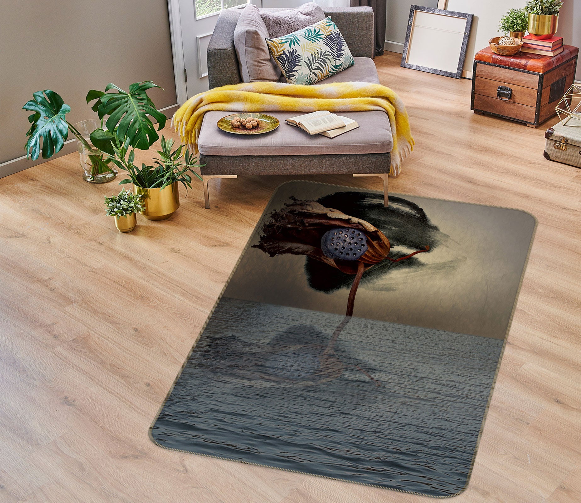 3D Lotus 76103 Non Slip Rug Mat