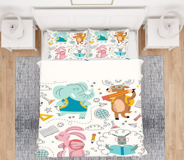 3D Elephant Deer Rabbit Sheep 60062 Bed Pillowcases Quilt
