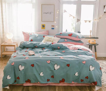 3D Heart Pattern 30151 Bed Pillowcases Quilt