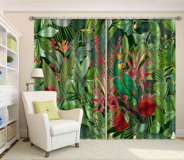 3D Parrot Crown 002 Andrea haase Curtain Curtains Drapes